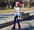 Young Girl Rollerblading